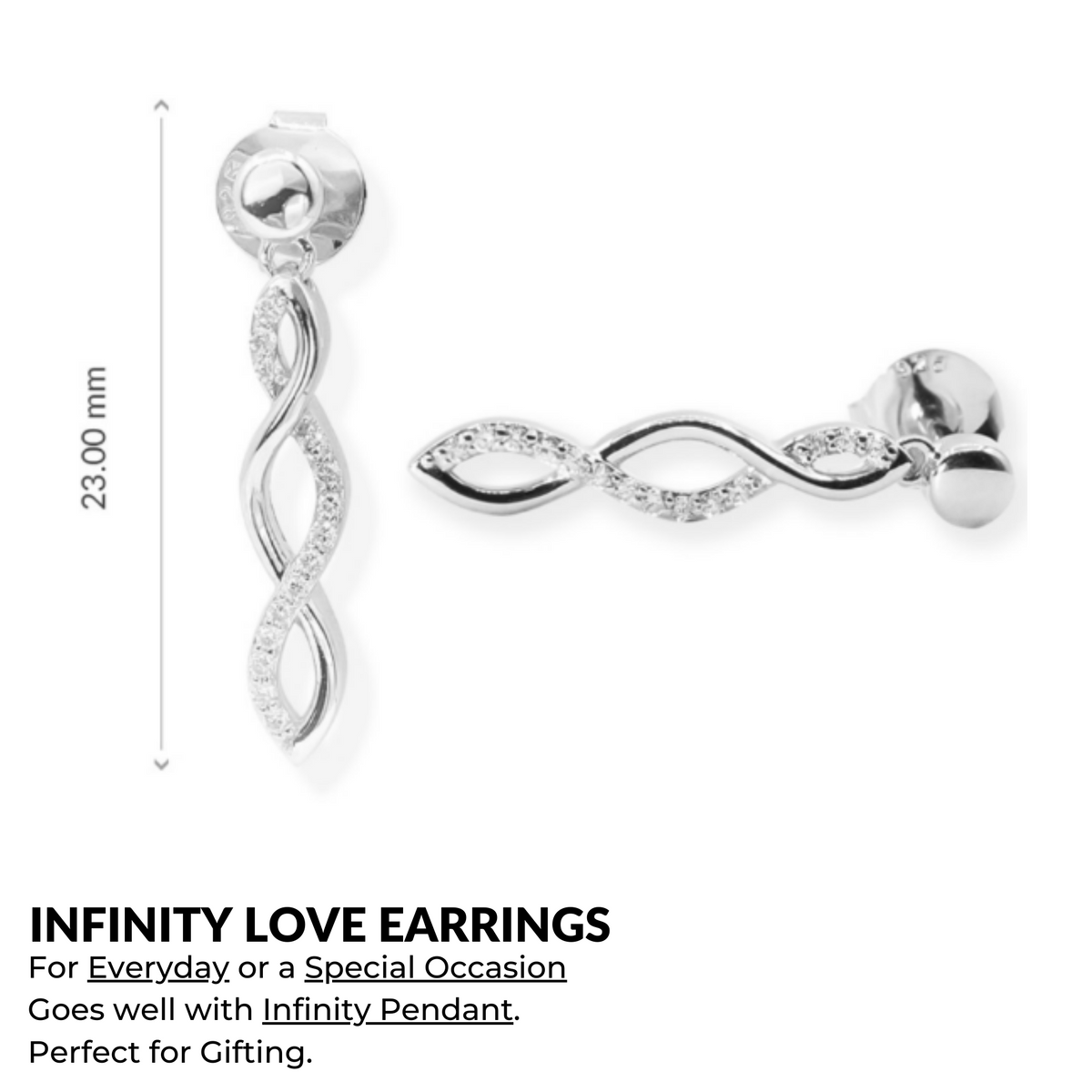 Infinity Love Lab Grown Diamond Earring (0.14 ct) Dovediamond
