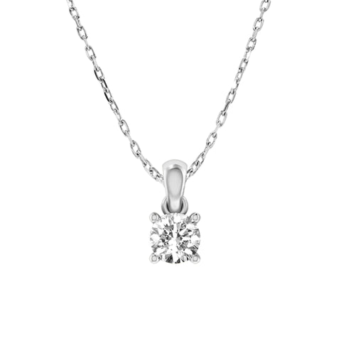 Single Stud Solitaire Lab Diamond Necklace Pendant (0.1-1ct)