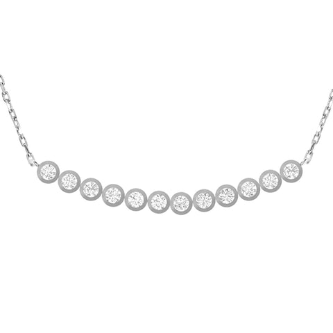 Single Line Lab Grown Diamond Necklace Pendant (0.04 ct)