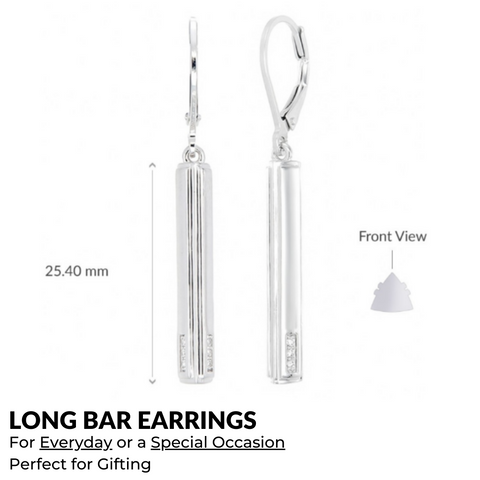 Fashionable Long Bar Lab Grown Diamond Earring (0.06 ct)
